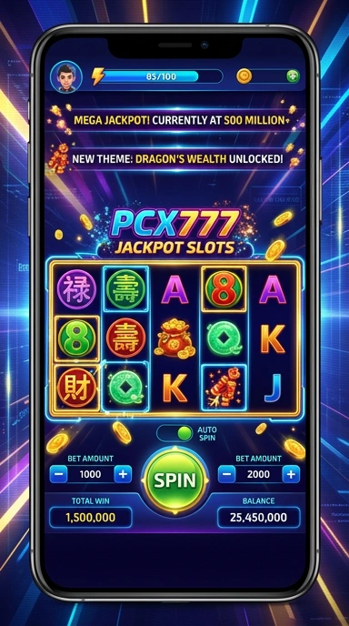 Screenshot dari tampilan utama aplikasi PCX777.